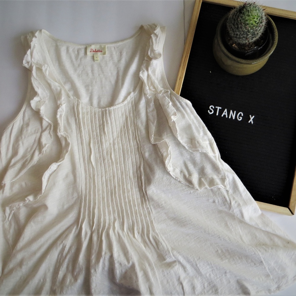 Anthropologie Deletta Cream Blouse